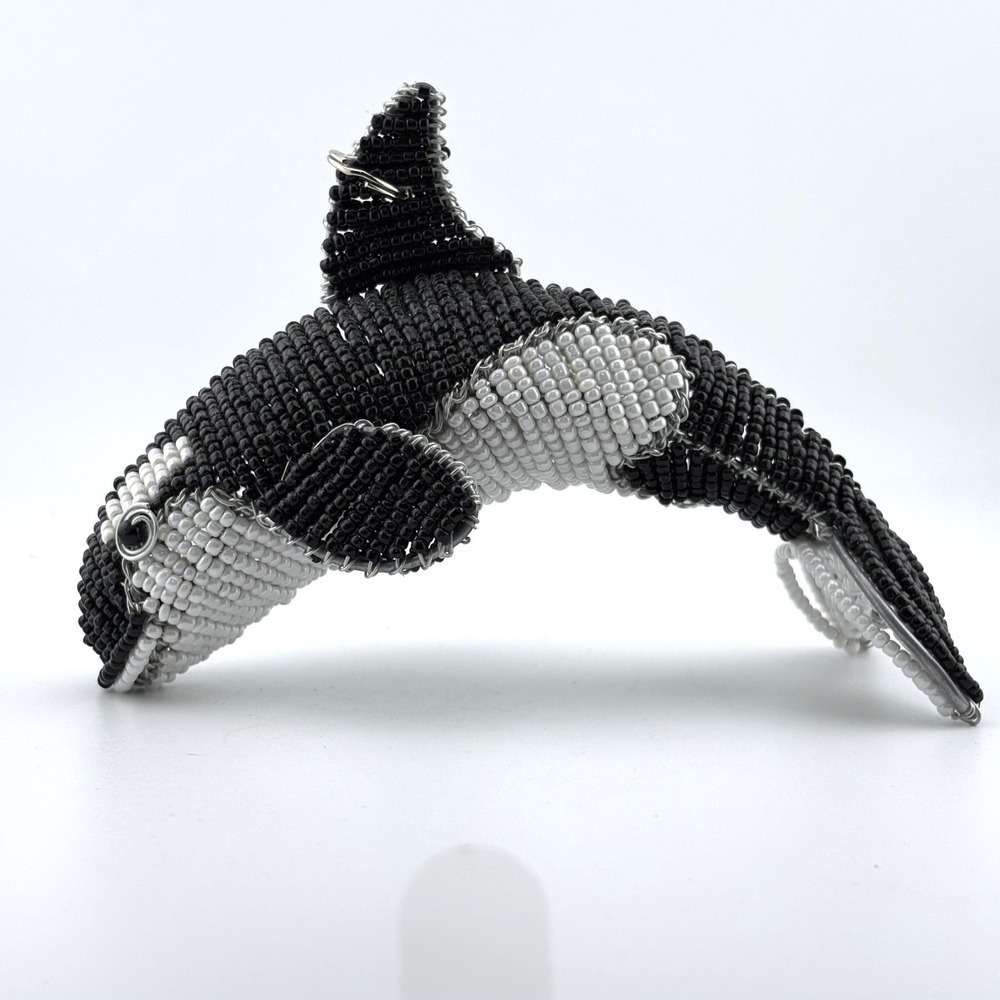 Beadworx  Beaded Orca Whale Wire Wrapped Figurine